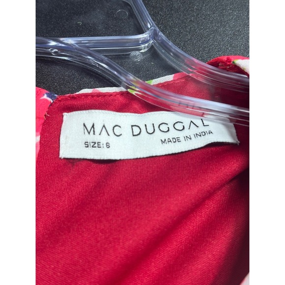 Mac Duggal NEW Floral Print Mini Dress Bell Sleeve Belted Cutout #9158 Size 6 - Picture 13 of 13